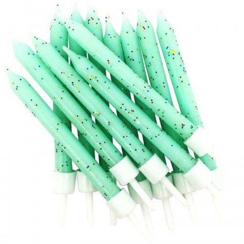 Velas Verde Menta Glitter